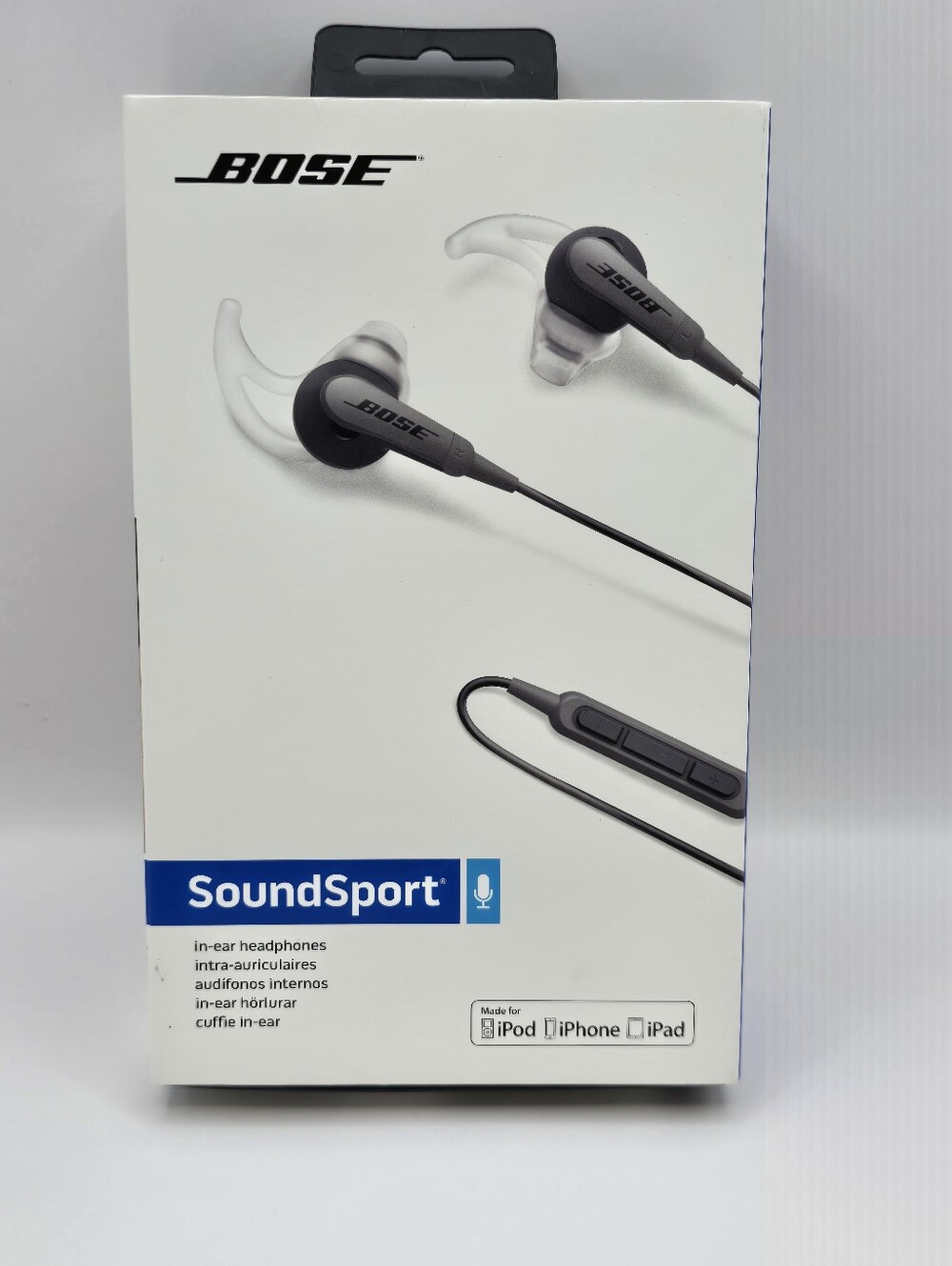 Bose SoundSport In-Ear Wired Headphones Charcoal 3.5 mm Jack New Opened Box